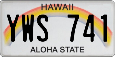 HI license plate YWS741