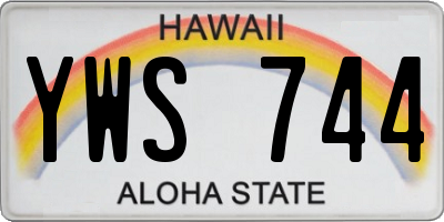 HI license plate YWS744