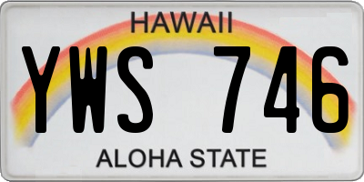 HI license plate YWS746