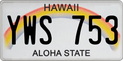 HI license plate YWS753