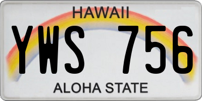 HI license plate YWS756