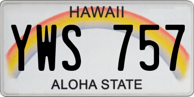HI license plate YWS757