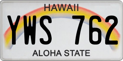 HI license plate YWS762