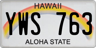 HI license plate YWS763