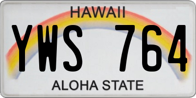 HI license plate YWS764