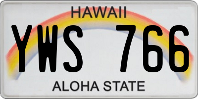 HI license plate YWS766