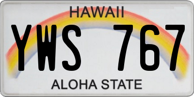 HI license plate YWS767