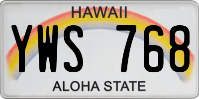 HI license plate YWS768