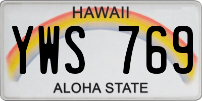 HI license plate YWS769