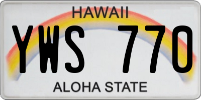 HI license plate YWS770