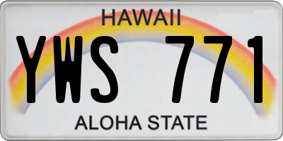 HI license plate YWS771