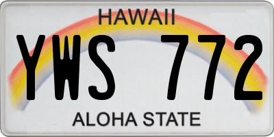 HI license plate YWS772