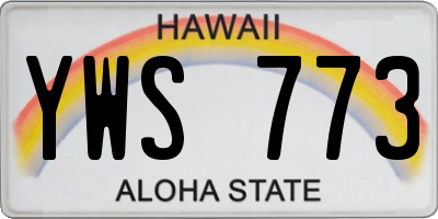 HI license plate YWS773