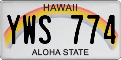 HI license plate YWS774