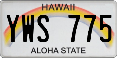 HI license plate YWS775