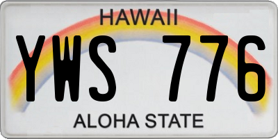 HI license plate YWS776