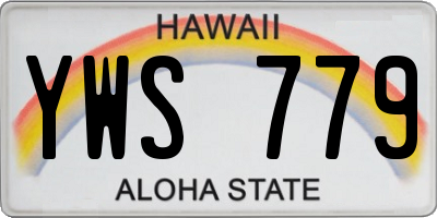 HI license plate YWS779