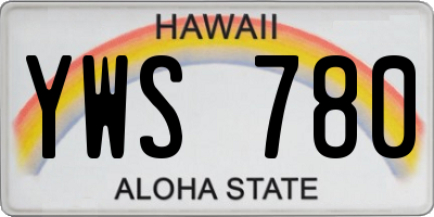 HI license plate YWS780