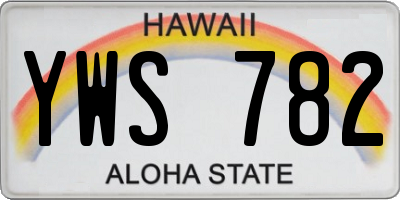 HI license plate YWS782