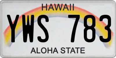 HI license plate YWS783