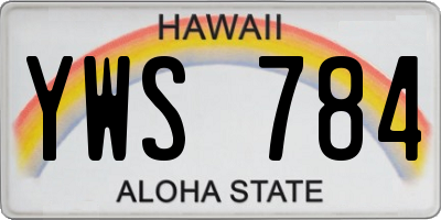 HI license plate YWS784