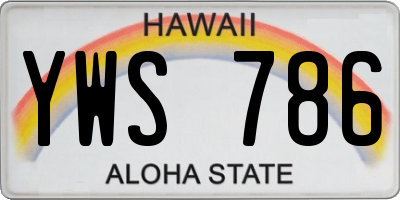 HI license plate YWS786