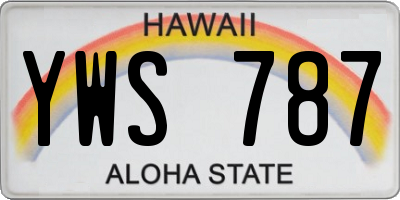 HI license plate YWS787