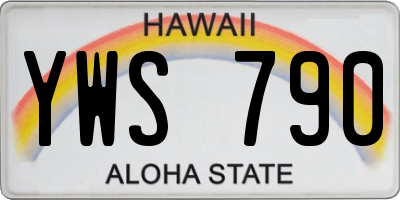 HI license plate YWS790
