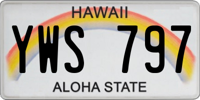 HI license plate YWS797