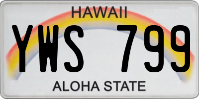 HI license plate YWS799