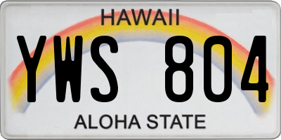 HI license plate YWS804