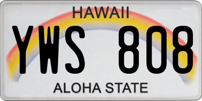 HI license plate YWS808