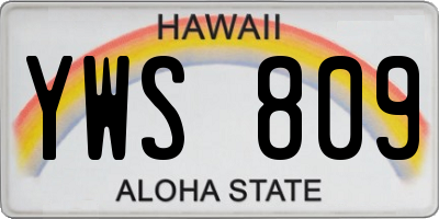 HI license plate YWS809