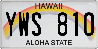 HI license plate YWS810