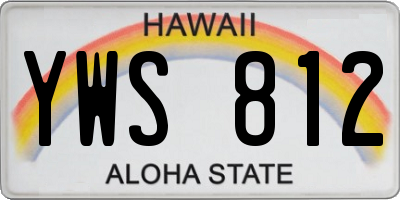 HI license plate YWS812