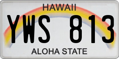 HI license plate YWS813