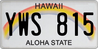 HI license plate YWS815