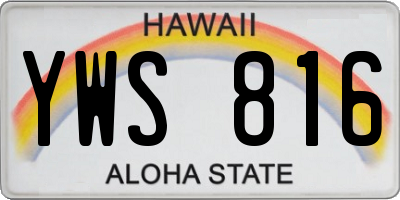 HI license plate YWS816