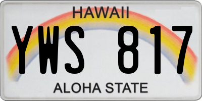 HI license plate YWS817