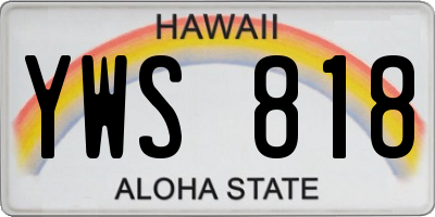 HI license plate YWS818