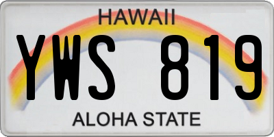 HI license plate YWS819