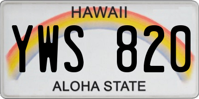 HI license plate YWS820