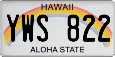 HI license plate YWS822