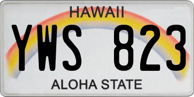 HI license plate YWS823