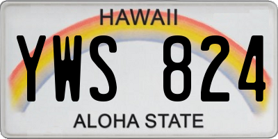 HI license plate YWS824