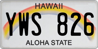 HI license plate YWS826