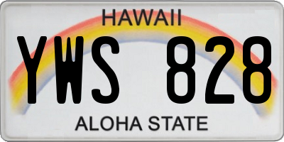 HI license plate YWS828
