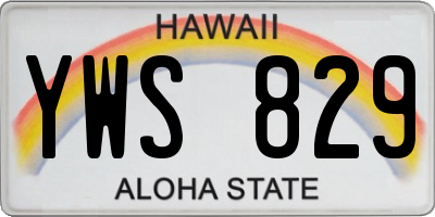 HI license plate YWS829