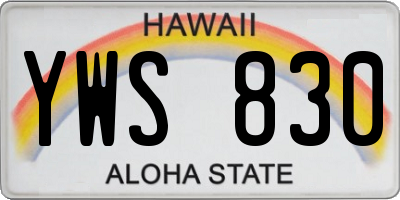 HI license plate YWS830