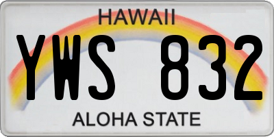 HI license plate YWS832